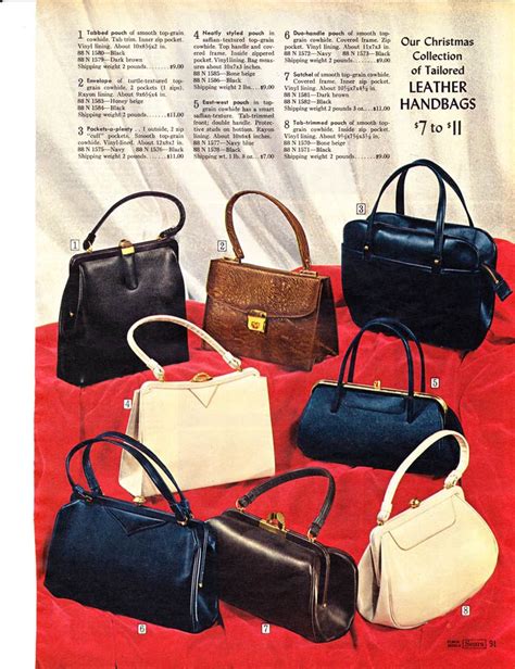 sears leather handbags.